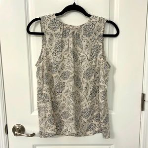 Shirred-Neck Tank in Tiny Floral